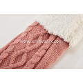 Girl's Knitted Cable Fleece Opening Mitten Gloves